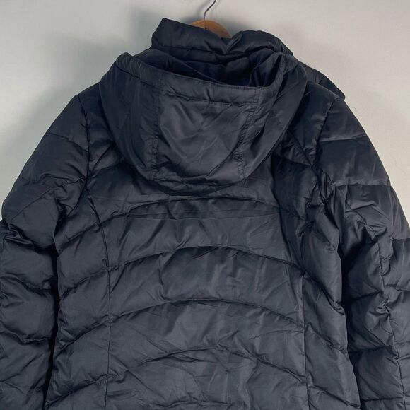 Land's End Black Hooded Puffer Down Quilted Parka Removable Hood Size Small - Picture 6 of 12